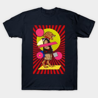 cool wolf man in pop art color T-Shirt